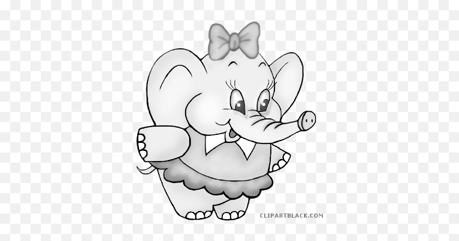 Baby Elephant Animal Free Black White Clipart Images - Clip Happy Emoji,Elephant Clipart Black And White