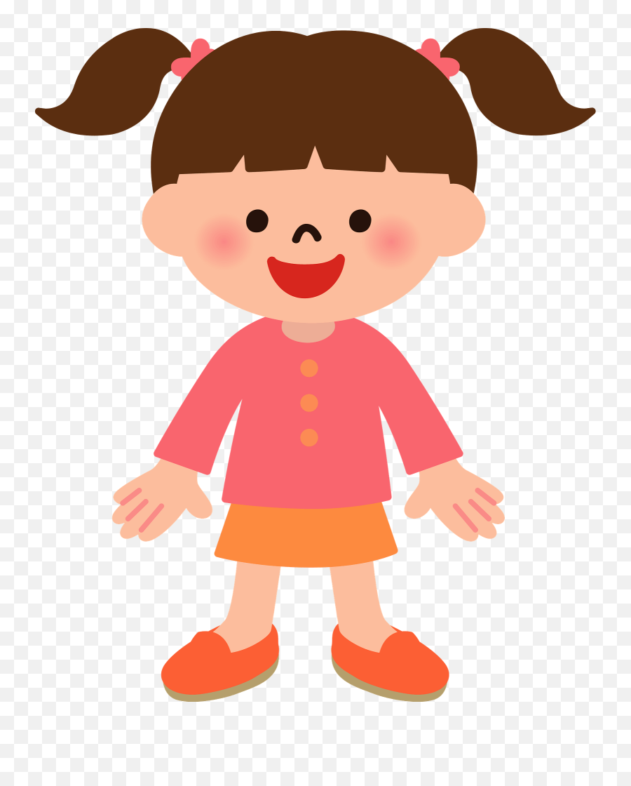 Little Girl Clipart - Little Girl Clipart Emoji,Clipart Girl