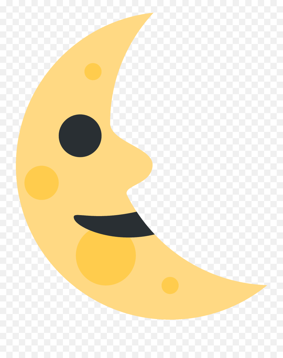 Last Quarter Moon Face Emoji Clipart Free Download - Crescent Moon Moon Smiley Face,Quarter Clipart