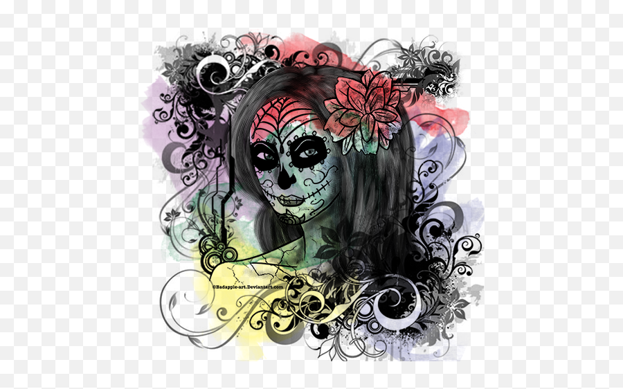 Share Candy Girl Transparent U0026 Png Clipa 2187554 - Png Girl Sugar Skull Transparent Png Emoji,Sugar Skull Clipart