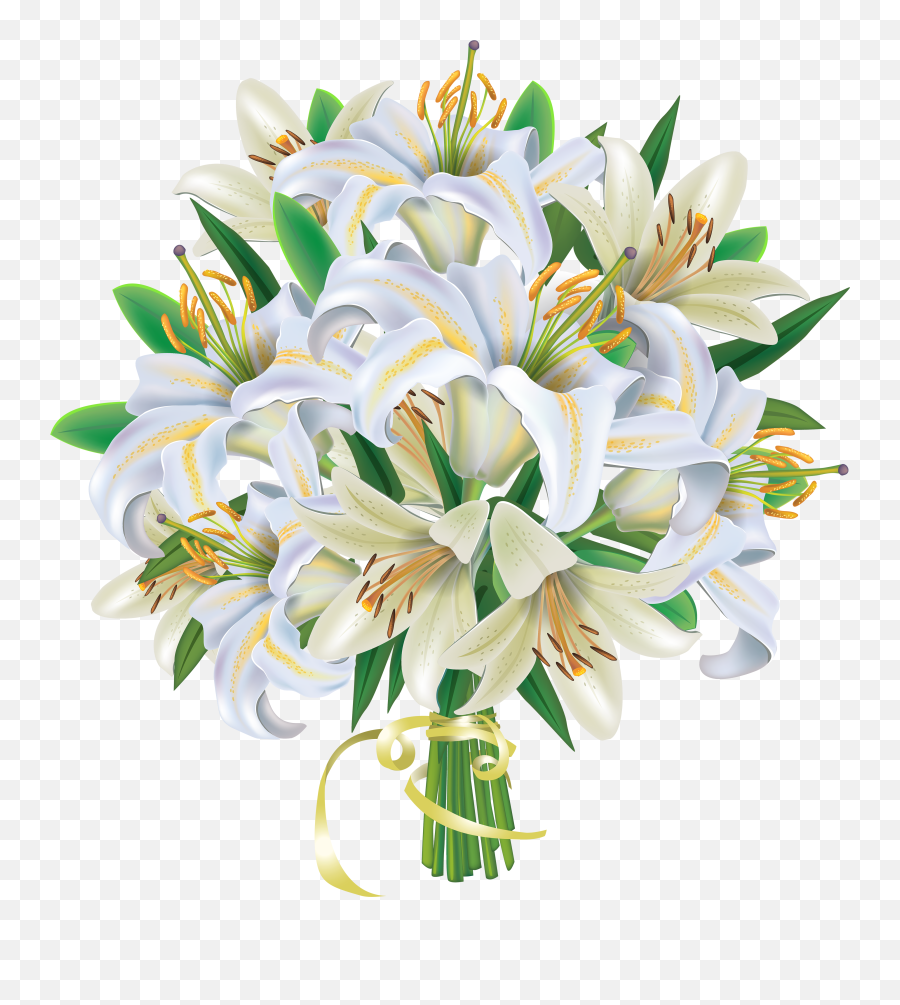 Lily Clipart Flower Bunch Lily Flower - White Lilies Bouquet Clipart Emoji,Easter Lily Clipart
