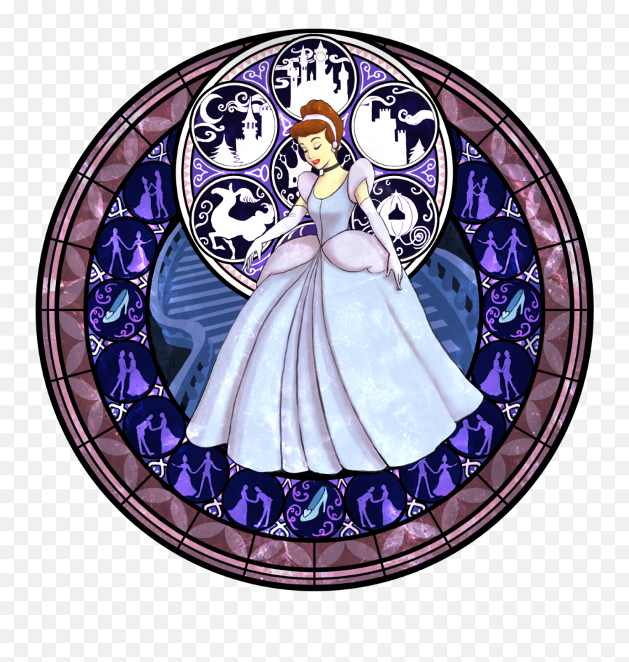 Cinderella - Kh Princess Stained Glass Emoji,Cinderella Png