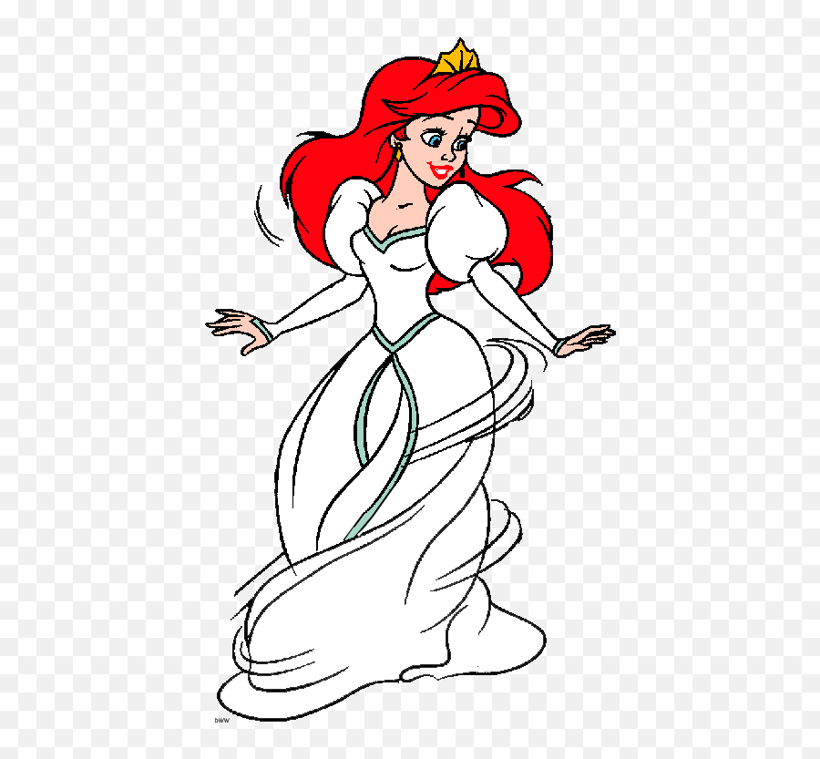 Ariel Clipart - Ariel In Dress Walking Clip Art Emoji,Ariel Clipart