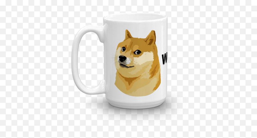 Download Dogecoin Doge Logo Woof Glossy White Coffee Mug - Transparent Dogecoin Dog Emoji,Doge Transparent Background