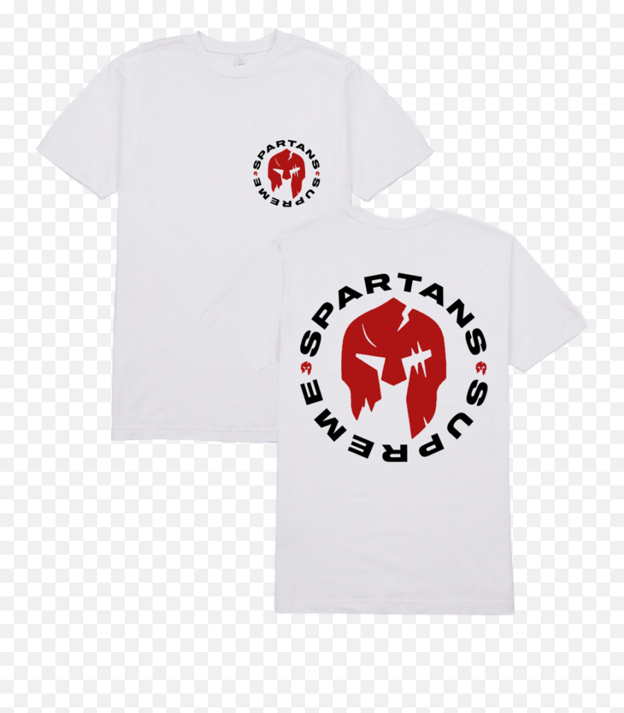 Ss Uniform Tee White U2013 Spartans Supreme - Short Sleeve Emoji,Red Ss Logo