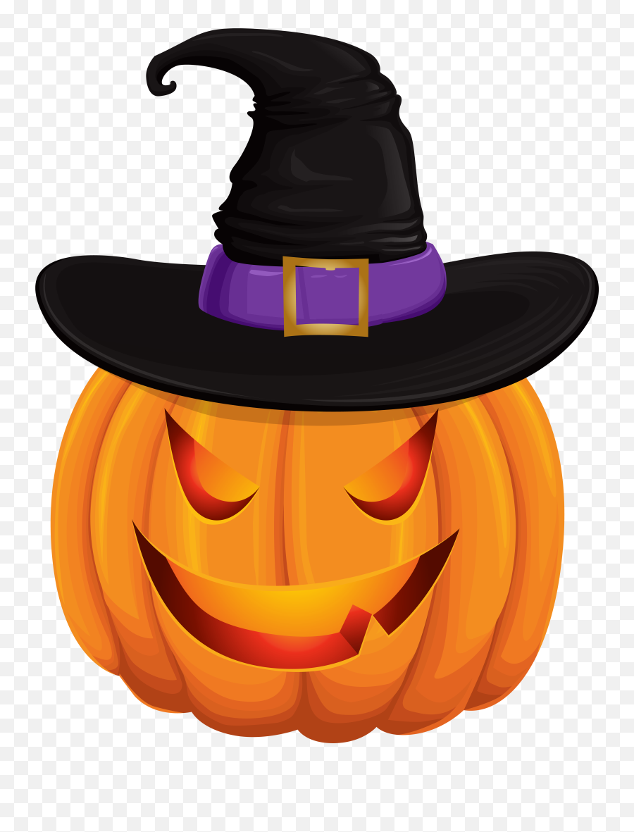 Witch Hat Transparent Clip Art - Transparent Background Halloween Pumpkin Clipart Emoji,Witch Hat Png