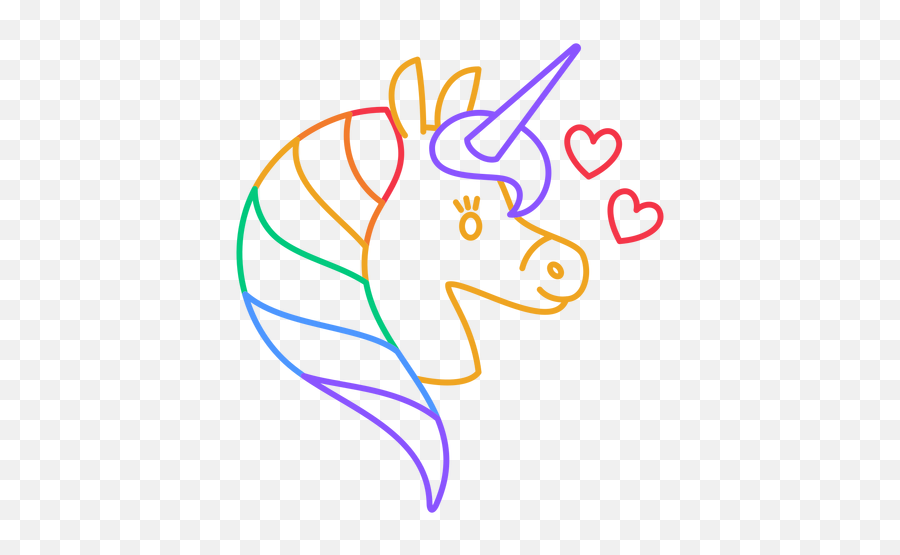Rainbow Unicorn Stroke Transparent Png U0026 Svg Vector Emoji,Rainbow Unicorn Png
