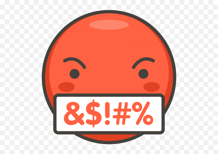 Download Hd Face With Symbols On Mouth Emoji - Bad Icon,Lips Emoji Png