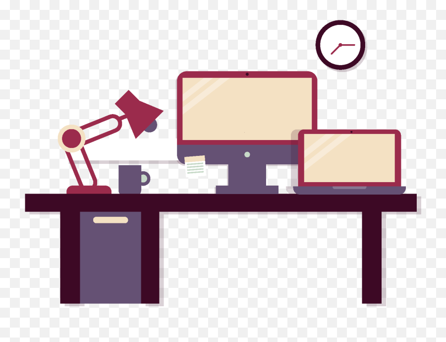 This Graphics Is Cartoon Desk Computer Element About - Desk Emoji,Cartoon Computer Png