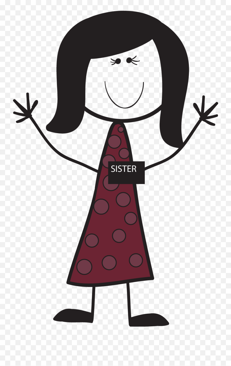Stick Figure Sister Missionary Clipart - Sister Missionary Png Clipart Emoji,Sister Clipart