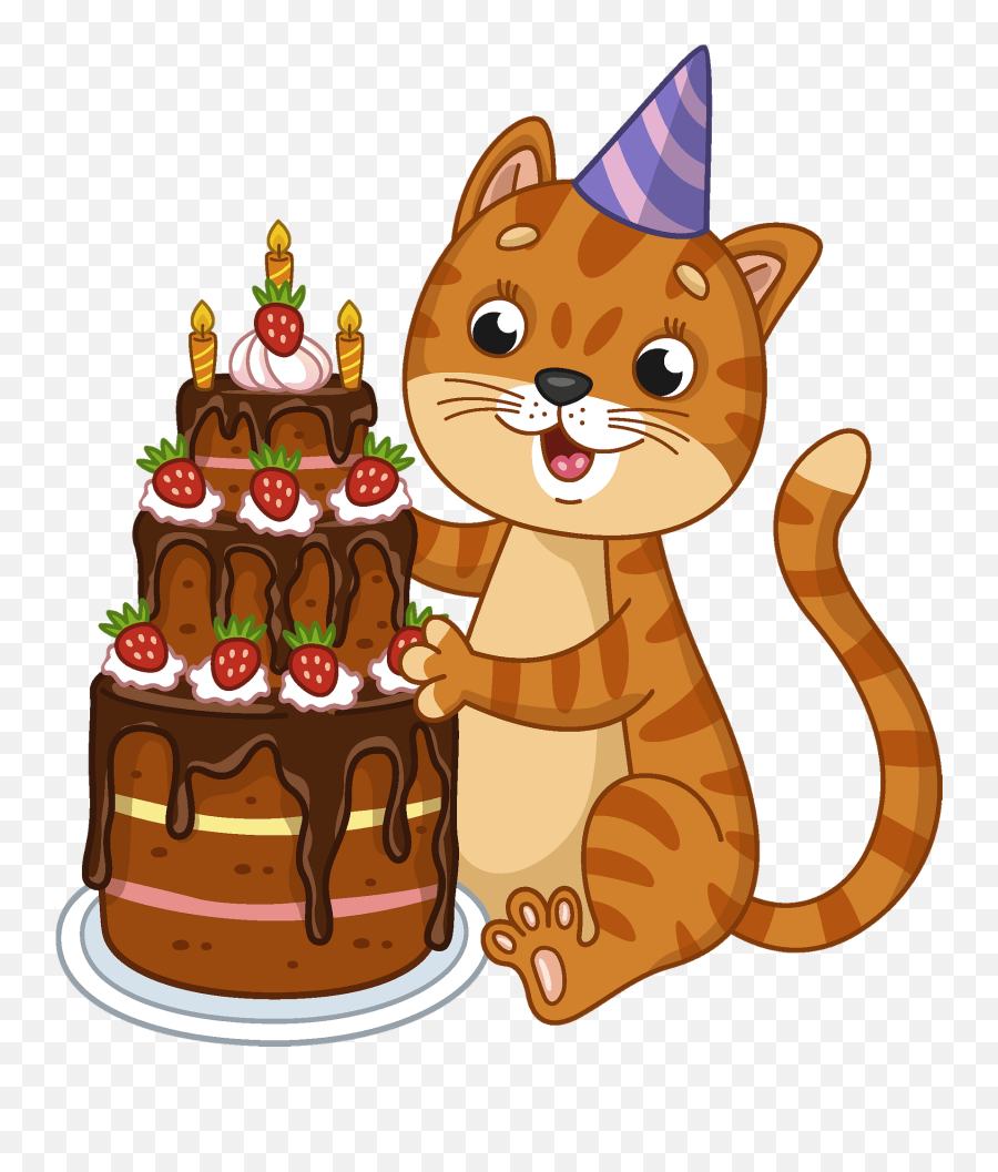 Birthday Cat Clipart - Birthday Cat Clip Art Emoji,Cats Clipart
