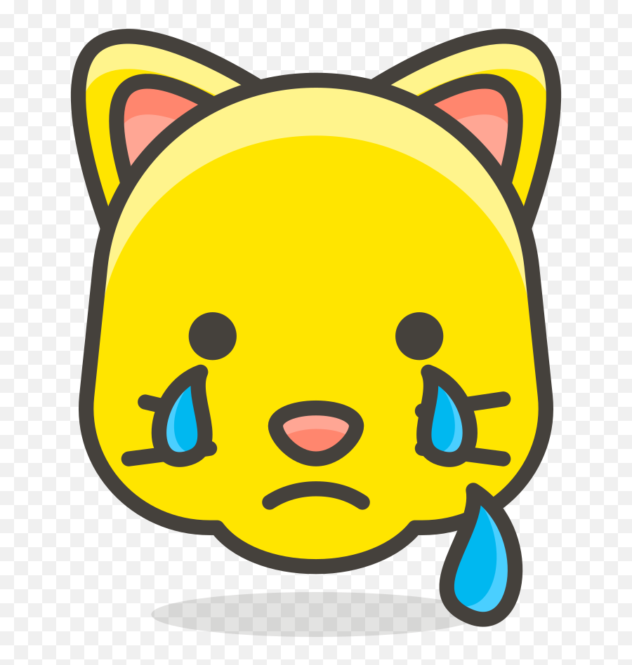 Download Hd 103 Crying Cat Face - Draw Heart Eye Emoji Draw A Heart Cat,Heart Eyes Emoji Png
