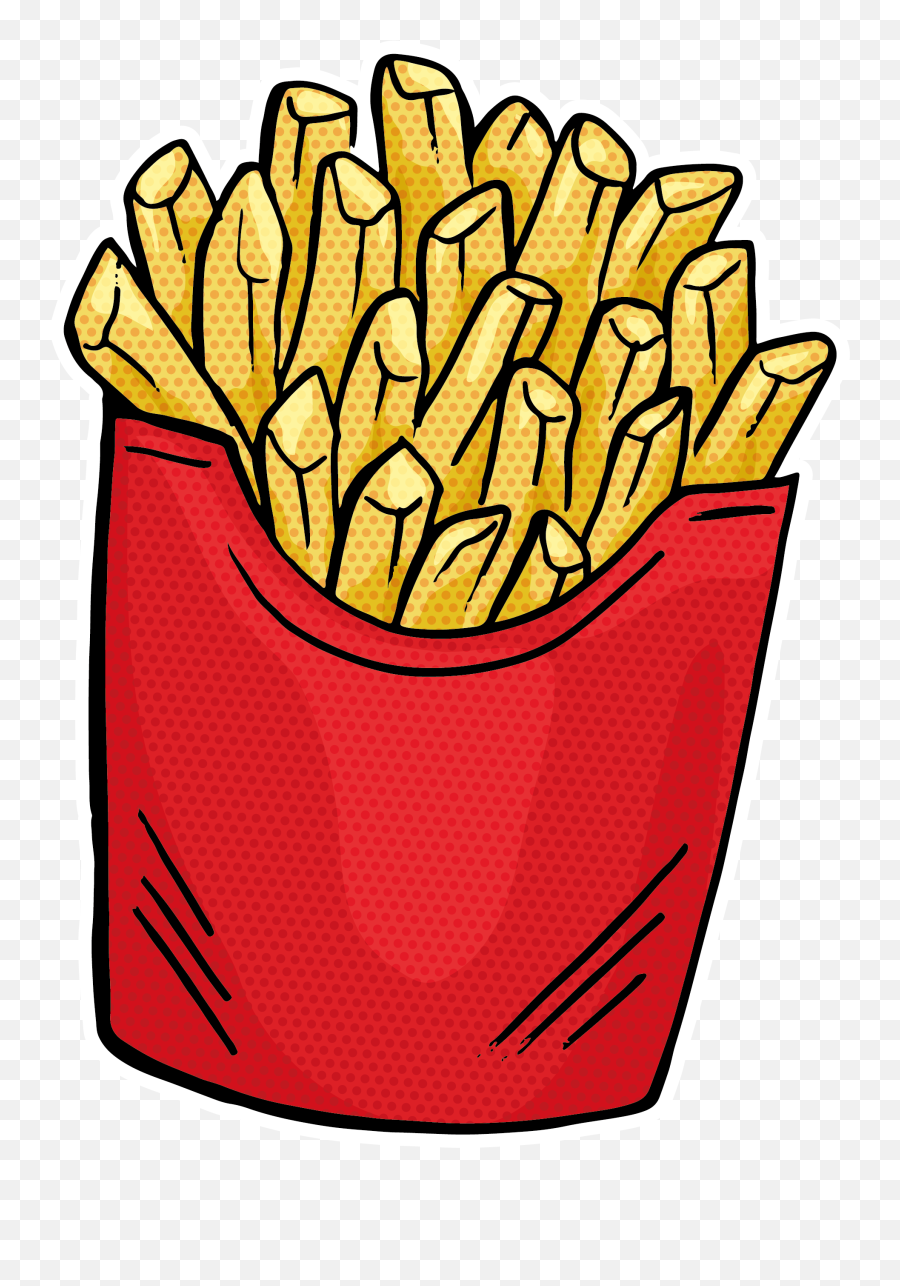 French Fries Fast Food Hamburger Junk Food Clipart - Full Pop Art Burger Png Emoji,French Fries Clipart