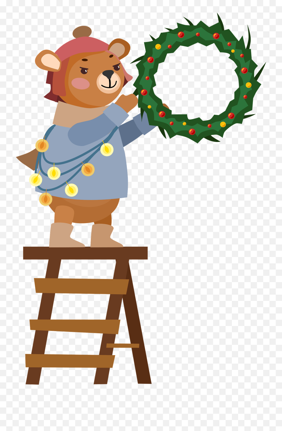 Clipart Christmas Wreath Silhouette - Happy Emoji,Wreath Clipart