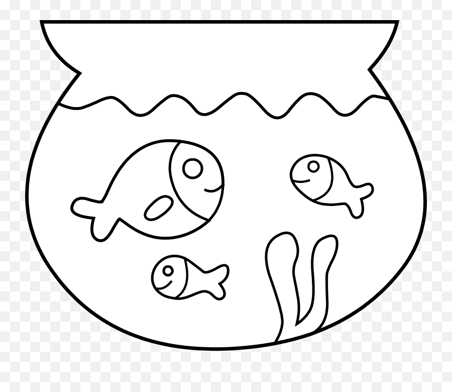 Best Fish Clipart Black And White - Fish Tank Coloring Page Emoji,Fish Clipart Black And White