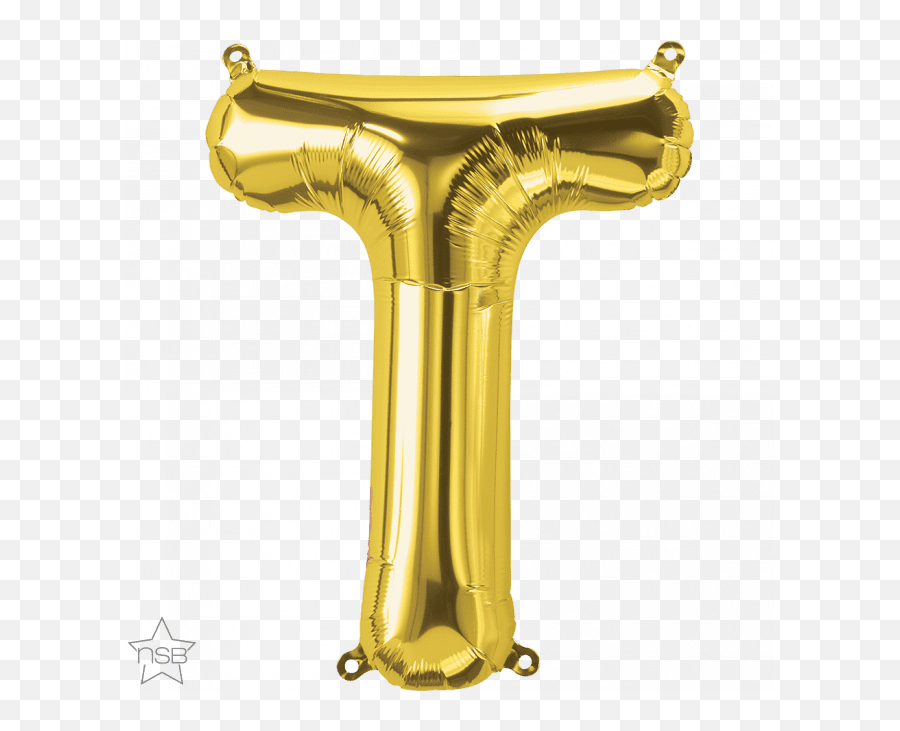 16 Letter - T Gold Shape Qualatex Foil Balloon North Emoji,Gold Balloon Png