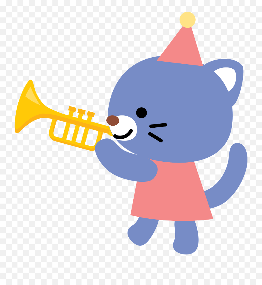 Cat Is Playing Trumpet Clipart Emoji,Trumpet Clipart