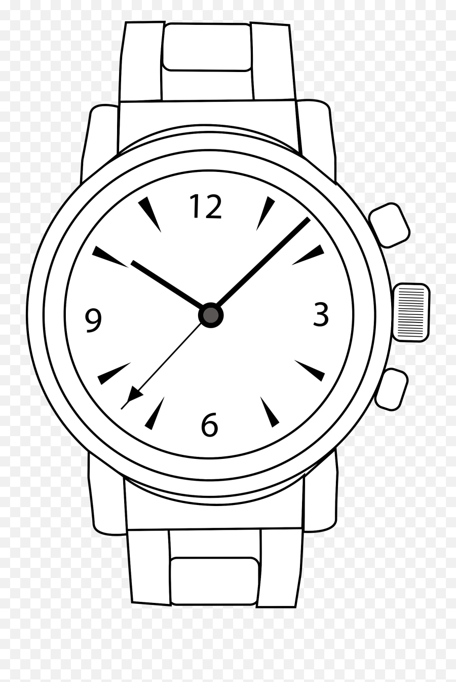 Watch Clipart Black And White - Wrist Watch Clip Art Gif Emoji,Watch Clipart