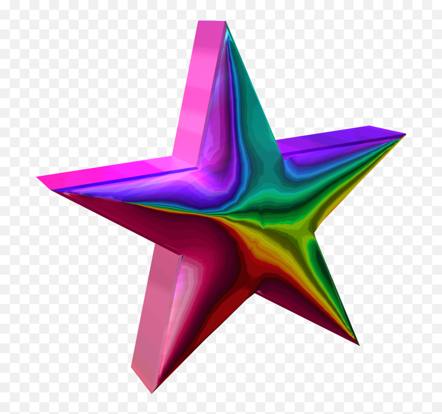 3d Rainbow Star 12 - 3d Star Logo Png Full Size Png Emoji,3d Star Png