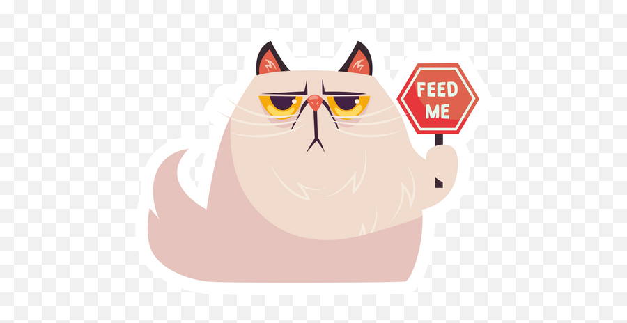 Cat Feed Me Sticker - Sticker Mania Emoji,Cool Cat Clipart
