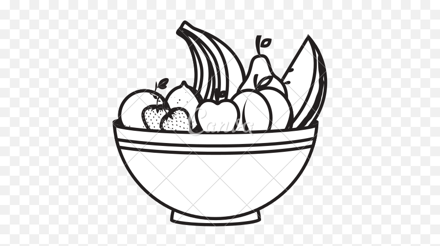 Clip Black And White Stock Cereal Bowl Clipart Black - Fruit Clipart Black And White Png Emoji,Cereal Clipart