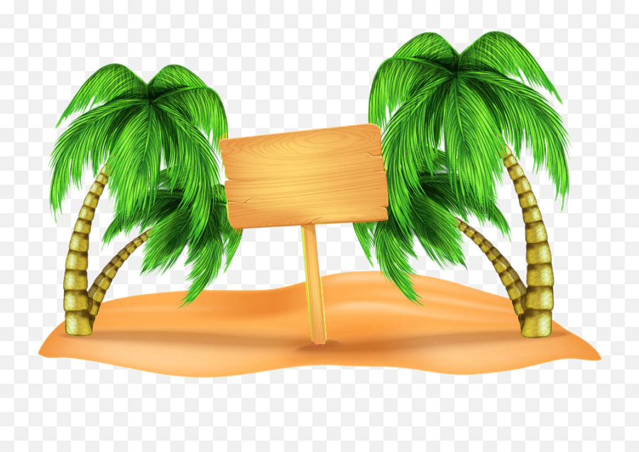 Beach Coconut Tree Vector Png Clipart - Clip Art Coconut Tree Png Emoji,Coconut Clipart
