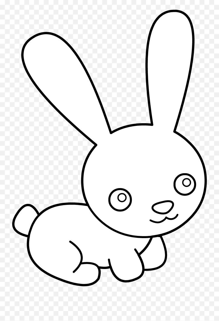 Bunny Rabbit Clipart Free Clipart - Cute Rabbit Black And White Clipart Emoji,Bunny Clipart