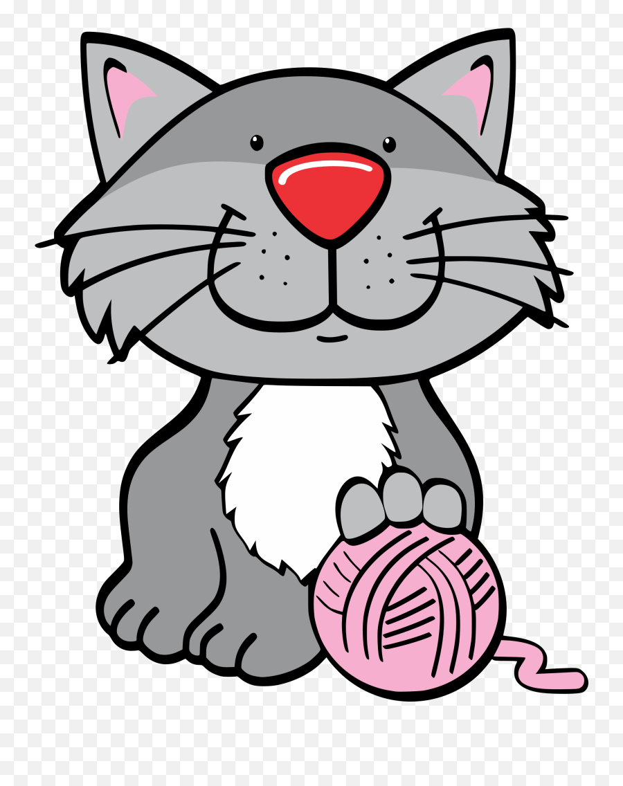 Kitty Clipart Ball Yarn - Cat With Yarn Clipart Emoji,Kitty Clipart