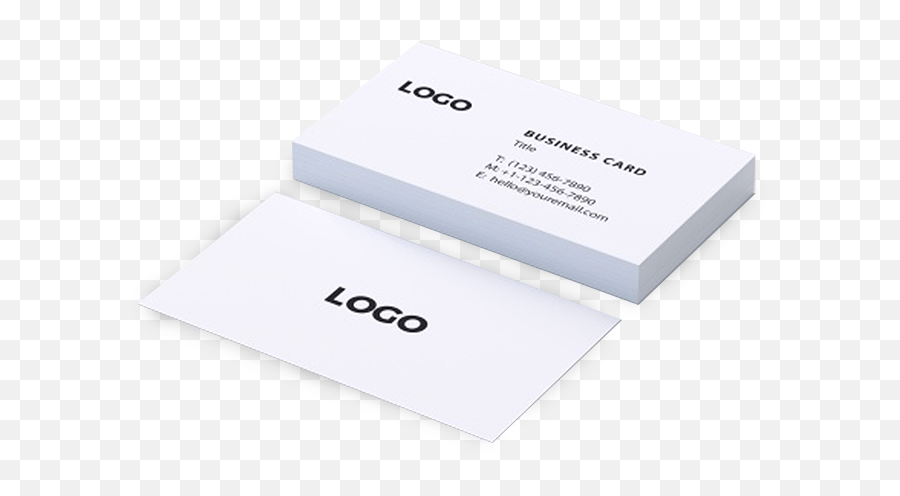 4 - State Printing Natural White Business Cards Horizontal Emoji,Business Cards Png