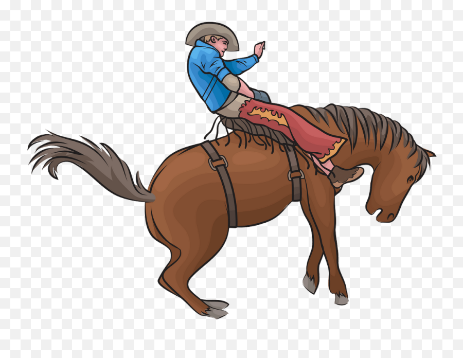 Saddle Bronc Rodeo Clipart - Rodeo De Caballos Salvajes Emoji,Rodeo Clipart