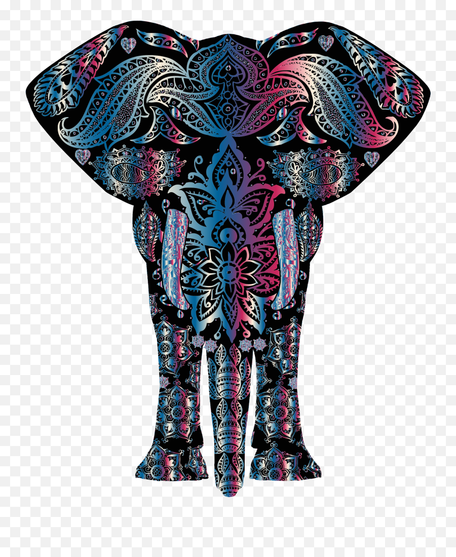 Elephant Clipart Png - Graphic Free Library Bejeweled Floral Colorful Elephant Clipart Emoji,Elephant Clipart Png