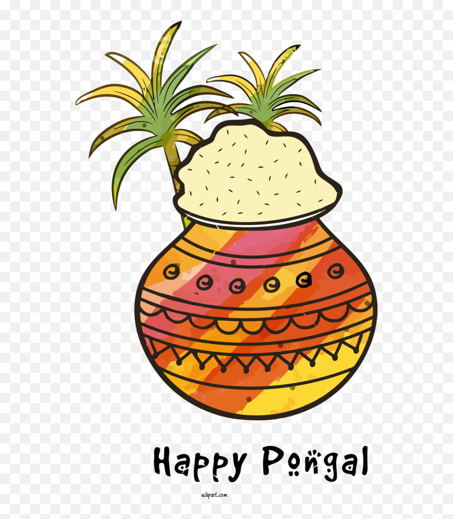 Holidays Pineapple Ananas Fruit For Pongal - Pongal Clipart Pongal Pots Emoji,Pineapple Transparent