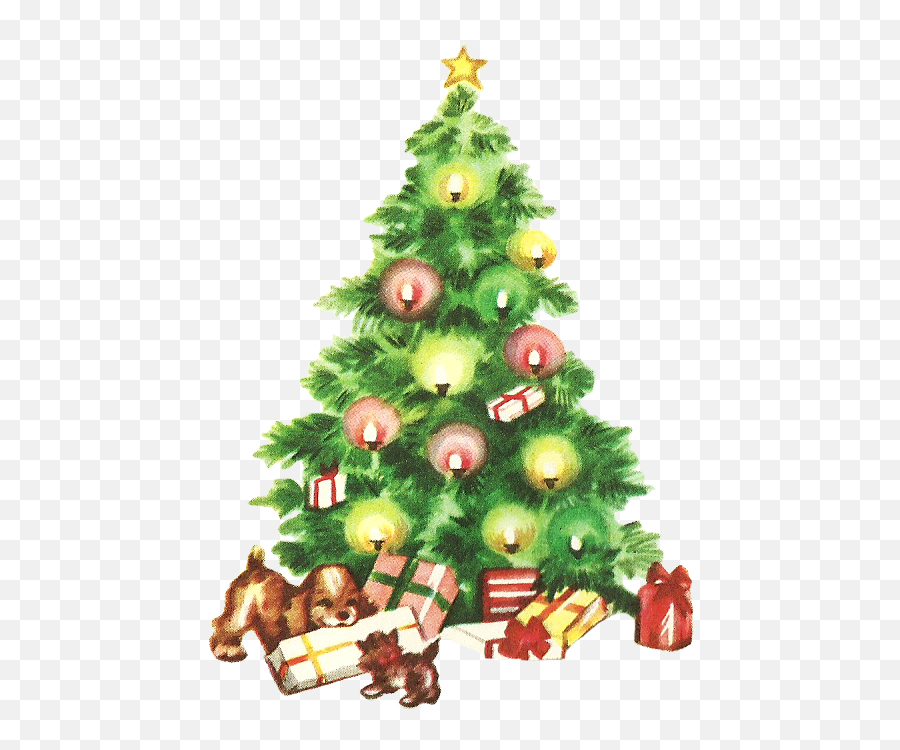 Vintage Christmas Tree - Vintage Christmas Tree Png Transparent Emoji,Christmas Tree Png