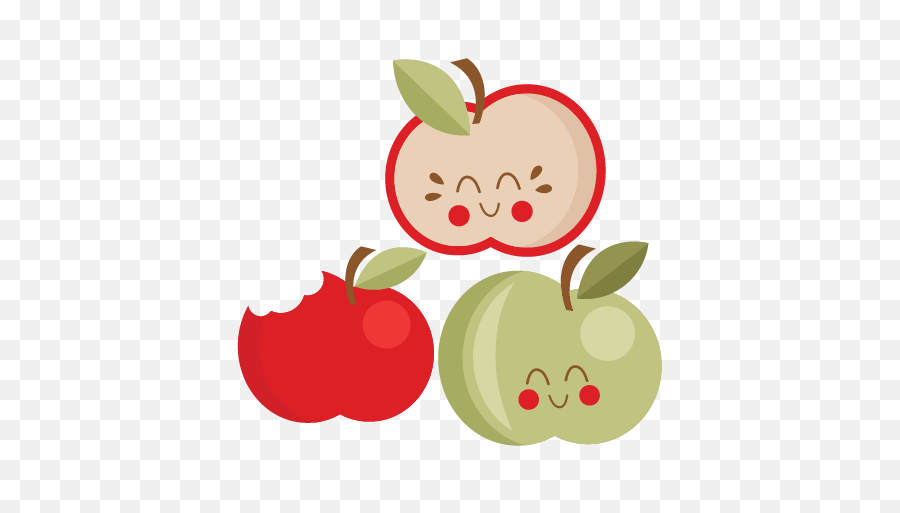 Download Hd Cute Apple Set Svg Scrapbook Cut File Cute Emoji,Clipart Of Apple