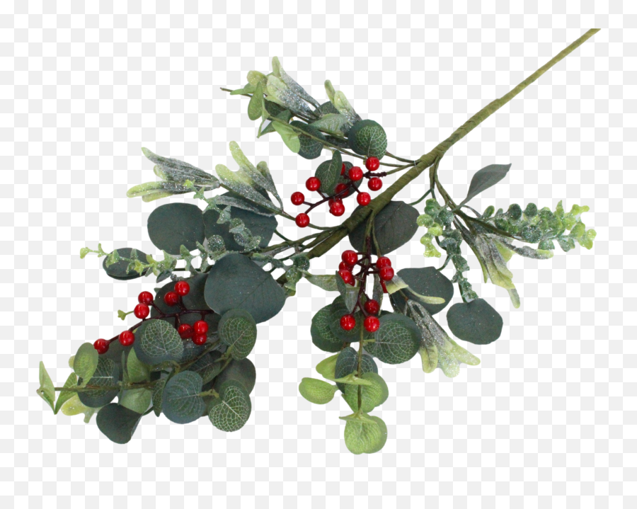 Berry And Mixed Leaf Spray - Christmas Heirloom Company Emoji,Christmas Greenery Png