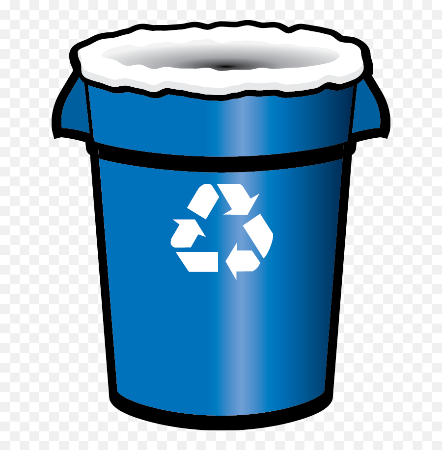Blue Recycle Bin Png - Rubbish Bin Clip Art Emoji,Recycle Clipart