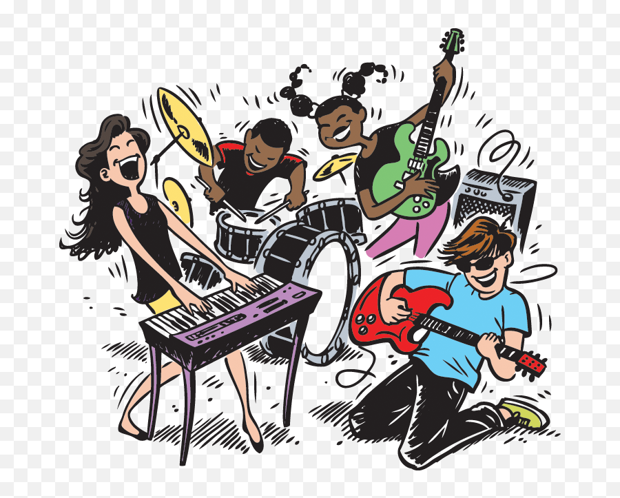 Battle Of The Bands - Rock Band Cartoon Png Emoji,Band Clipart