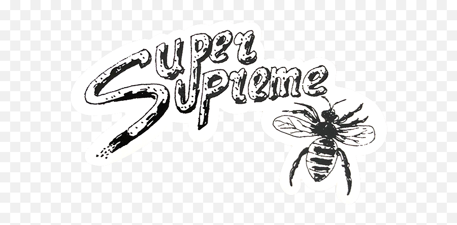 White Supreme Sticker Up To Off - Supreme Bee Emoji,Supreme Box Logo Sticker