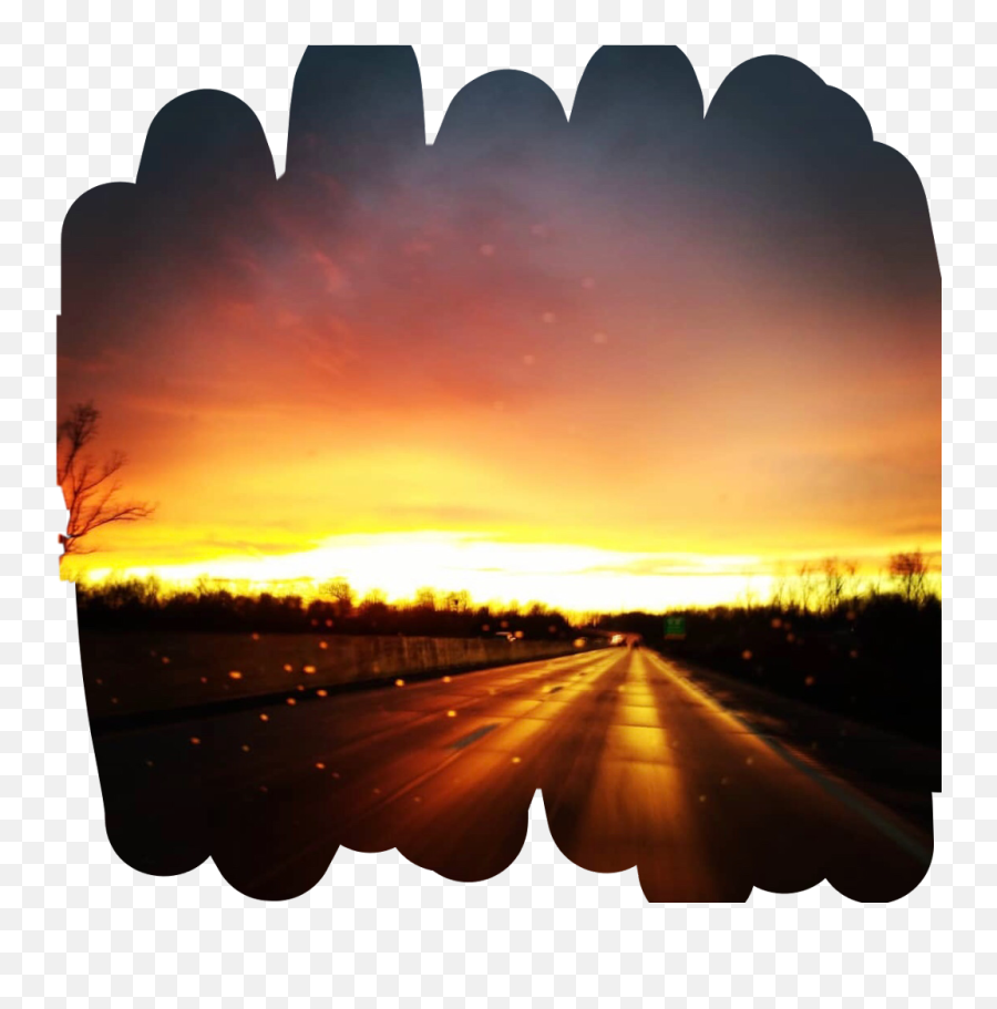 Sunny Sunrise Sun Sunset Road Background Remixit - Red Sunset Road Transparent Emoji,Sun Rise Clipart