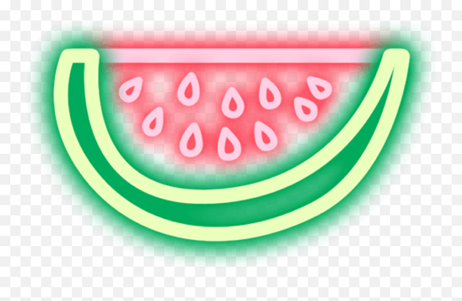 Neon Watermelon Red Green Sticker By - Neon Watermelon Transparent Emoji,Watermelon Transparent