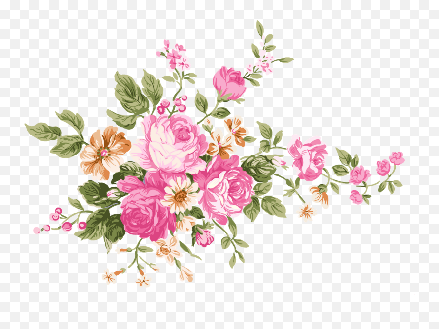 Vintage Bouquet Of Flowers Transparent - Background Flower Vintage Hd Emoji,Flowers Transparent