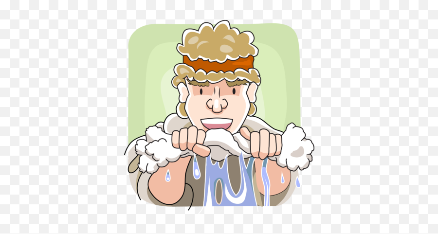 Gideon Wringing Water From Fleece Emoji,Early Clipart