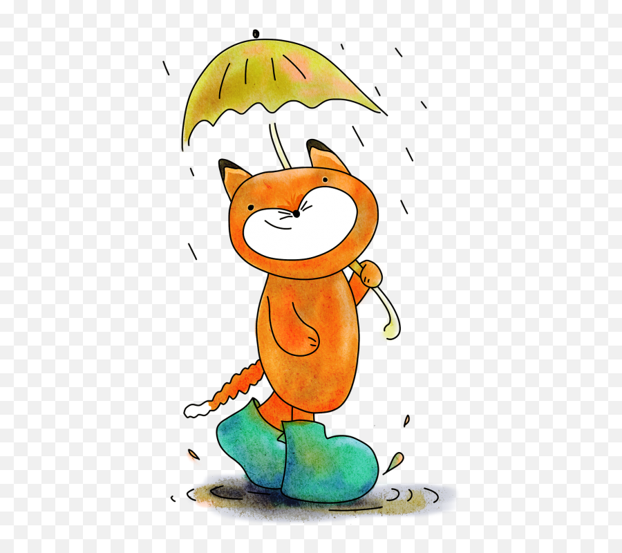 Foxfox In The Raincute Foxumbrellacute - Free Image From Emoji,Cute Fox Clipart