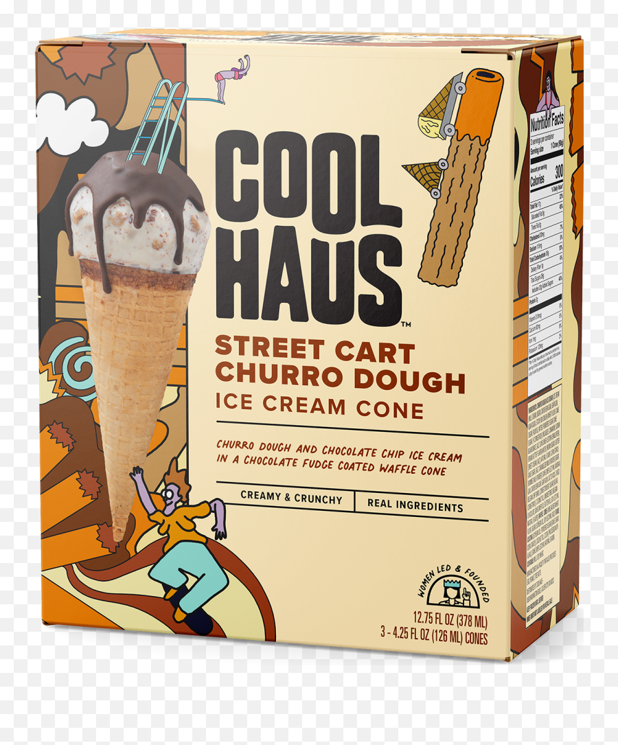 Street Cart Churro Dough Ice Cream Cones 3 - Pack U2013 Coolhaus Emoji,Churro Png