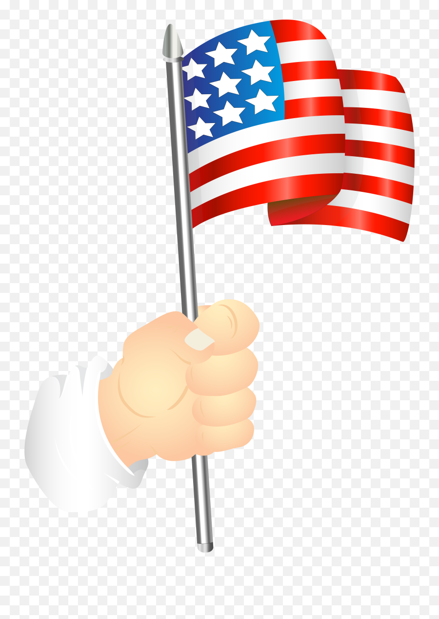 Hand With Us Flag Png Clipart - Hand American Flag Png Emoji,Us Flag Png
