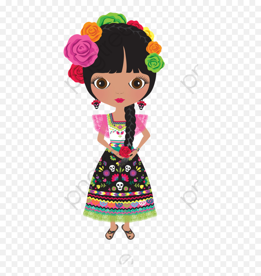 Hand - Fiesta Mexican Girl Clipart Emoji,Mexican Clipart