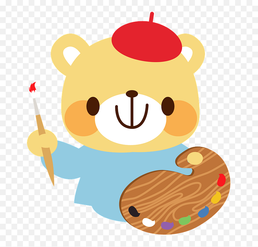 Bear Painter Clipart - Happy Emoji,Painter Clipart