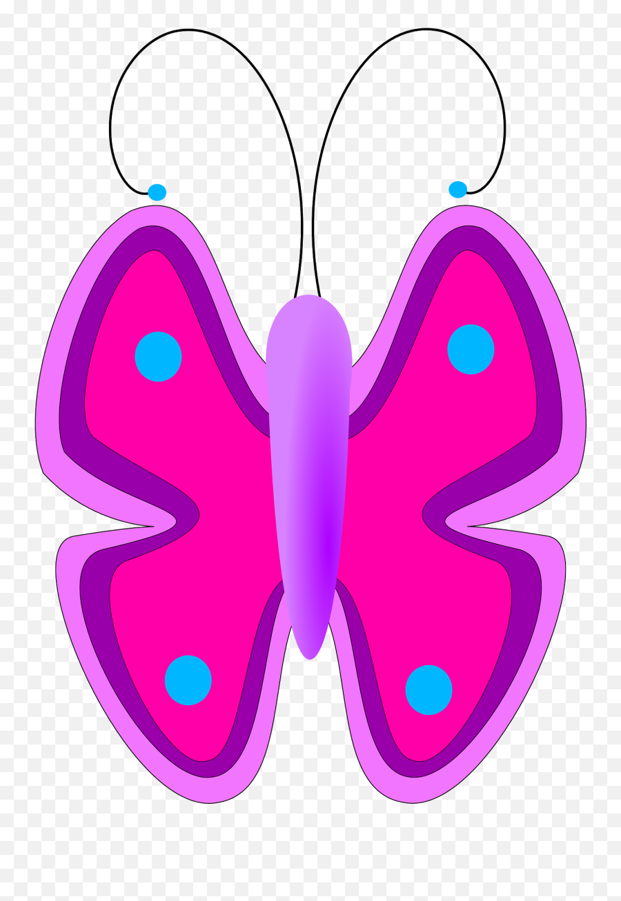 Beautiful Purple And Blue Butterfly Clipart - Cartoon Simple Animated Butterfly Emoji,Butterfly Clipart