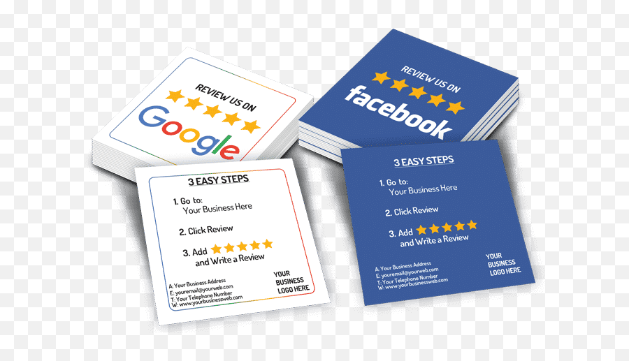 Positive Review Cards - Vertical Emoji,Facebook Logo For Business Cards