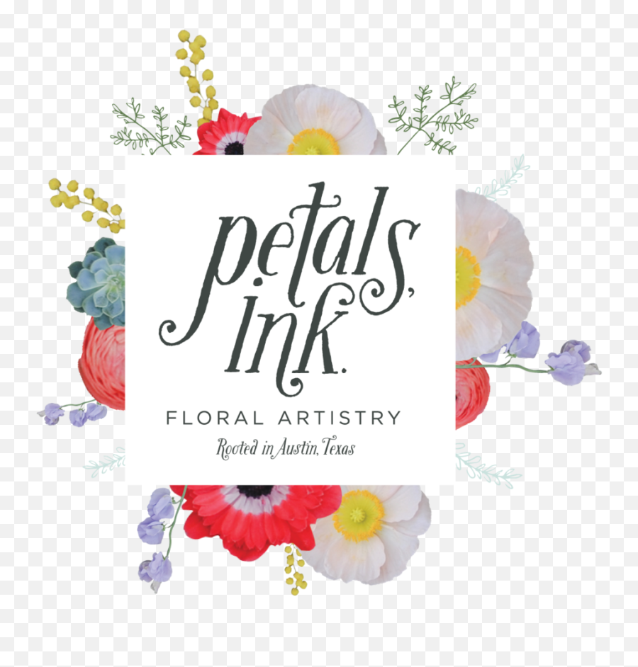 Petals Ink - Floral Emoji,Floral Logo